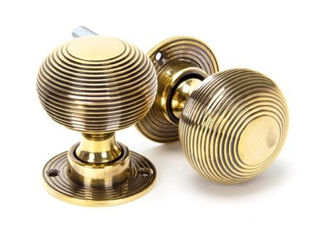 From the Anvil Aged Brass Heavy Beehive Mortice/Rim Knob Set
