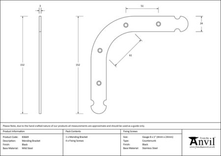 Black Mending Bracket | 83669 - Image 2