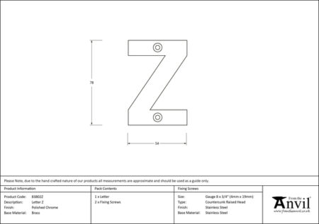 Polished Chrome Letter Z | 83802Z - Image 2