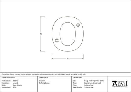 Satin Chrome Letter O | 83804O - Image 2