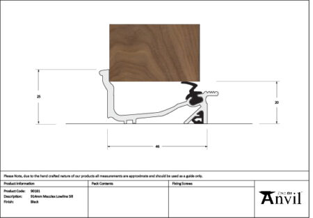 Black 914mm Macclex Lowline Sill | 90181 - Image 2