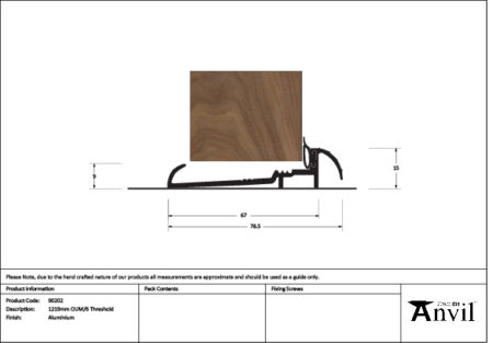 Aluminium 1219mm OUM/6 Threshold | 90202 - Image 2