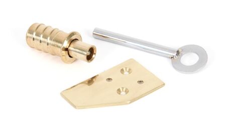 Lacquered Brass Key-Flush Sash Stop | 90271