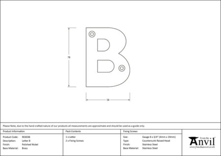 Polished Nickel Letter B | 90303B - Image 2