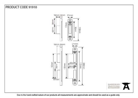 Bright Zinc Plated Espag Keep Set - 57mm Door | 91910 - Image 2