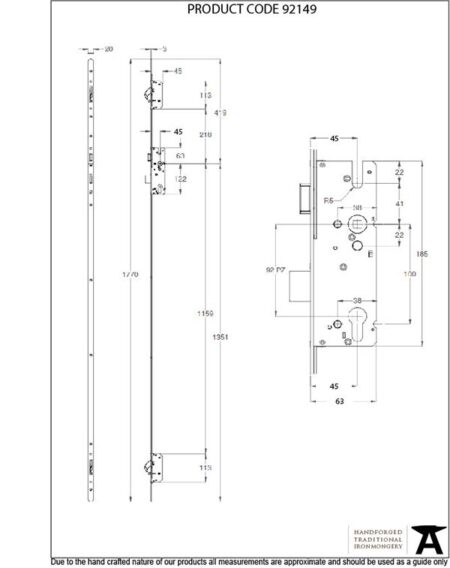 BZP Winkhaus 1.77m AV2 LH Heritage Lock 45mm BS | 92149 - Image 4