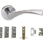Atlantic Aqua Door Pack Bundle (2.5" Latch, 3"x2" Hingesx3) - Satin Nickel/Nickel Plate