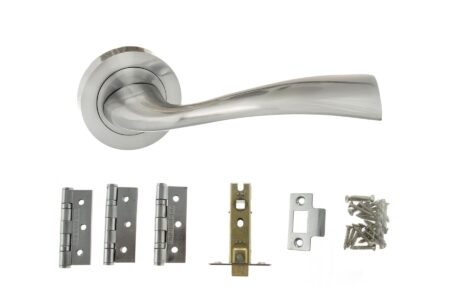 Atlantic Wave Door Pack Bundle (3" Latch, 3"x2" Hingesx3) - Satin Chrome