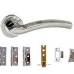 Atlantic Crest Door Pack Bundle (2.5" Latch, 3"x2" Hingesx3) - Satin Chrome/Polished Chrome