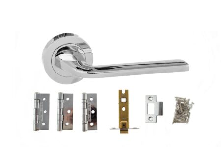 Atlantic Surf Door Pack Bundle (2.5" Latch, 3"x2" Hingesx3) - Polished Chrome
