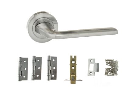 Atlantic Surf Door Pack Bundle (2.5" Latch, 3"x2" Hingesx3) - Satin Chrome