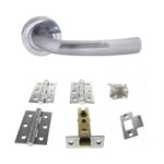 Atlantic Nevada Door Pack Bundle (2.5" Latch, 3"x2" Hingesx3) - Satin Chrome