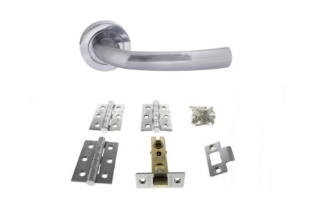 Atlantic Nevada Door Pack Bundle (2.5" Latch, 3"x2" Hingesx3) - Satin Chrome