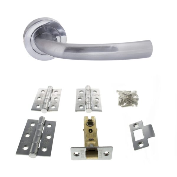 Atlantic Nevada Door Pack Bundle (2.5" Latch, 3"x2" Hingesx3) - Satin Chrome