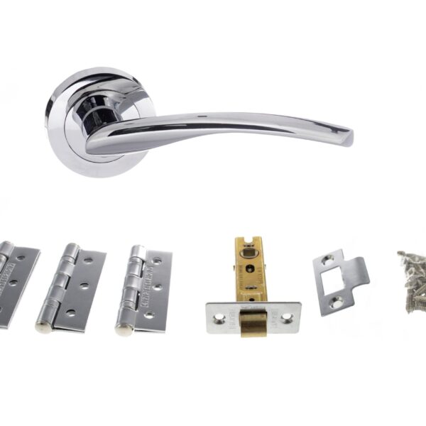 Atlantic Arizona Door Pack Bundle (3" Latch, 3"x2" Hingesx3) - Polished Chrome