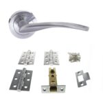 Atlantic Arizona Door Pack Bundle (2.5" Latch, 3"x2" Hingesx3) - Satin Chrome
