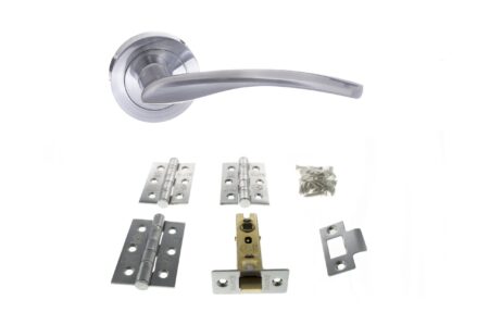 Atlantic Arizona Door Pack Bundle (3" Latch, 3"x2" Hingesx3) - Satin Chrome