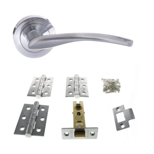 Atlantic Arizona Door Pack Bundle (3" Latch, 3"x2" Hingesx3) - Satin Chrome