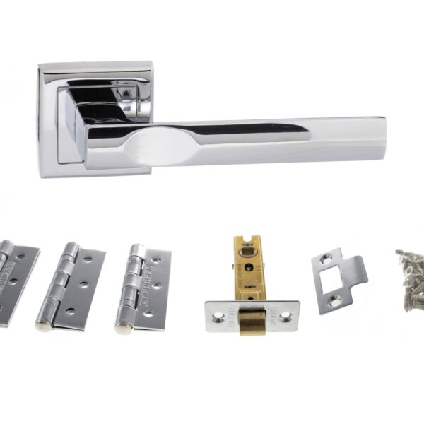 Atlantic Kansas Door Pack Bundle (3" Latch, 3"x2" Hingesx3) - Polished Chrome