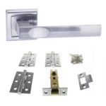 Atlantic Kansas Door Pack Bundle (2.5" Latch, 3"x2" Hingesx3) - Satin Chrome