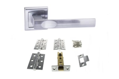 Atlantic Kansas Door Pack Bundle (2.5" Latch, 3"x2" Hingesx3) - Satin Chrome