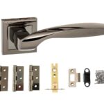 Atlantic Oklahoma Door Pack Bundle (3" Latch, 3"x2" Hingesx3) - Black Nickel