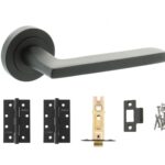 Atlantic Alaska Door Pack Bundle (3" Latch, 3"x2" Hingesx3) - Matt Black