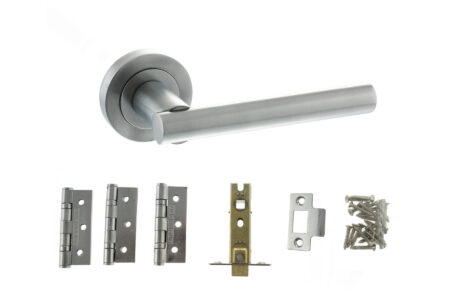 Atlantic Nebraska Door Pack Bundle (3" Latch, 3"x2" Hingesx3) - Satin Chrome