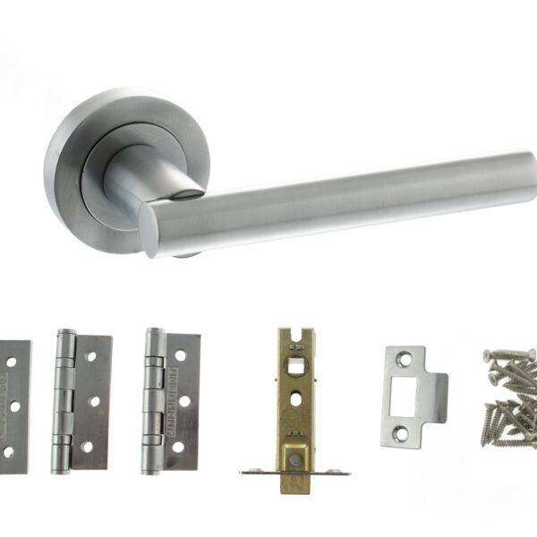 Atlantic Nebraska Door Pack Bundle (3" Latch, 3"x2" Hingesx3) - Satin Chrome