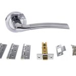 Atlantic Indiana Door Pack Bundle (2.5" Latch, 3"x2" Hingesx3) - Satin Chrome/Polished Chrome