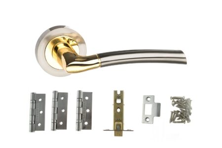 STATUS Indiana Door Handle Pack (Latch Set - 3" CE Latch, 3" Fire Rated Hinges x3)