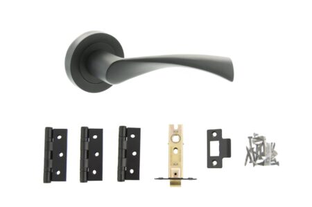 Atlantic Colorado Door Pack Bundle (3" Latch, 3"x2" Hingesx3) - Matt Black
