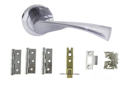 Atlantic Colorado Door Pack Bundle (2.5" Latch, 3"x2" Hingesx3) - Satin Chrome