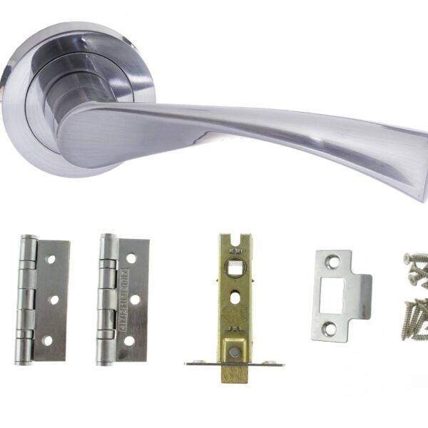 Atlantic Colorado Door Pack Bundle (2.5" Latch, 3"x2" Hingesx3) - Satin Chrome