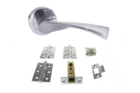 Atlantic Colorado Door Pack Bundle (3" Latch + 3"x2" Hingesx3) - Satin Chrome