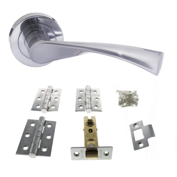 Atlantic Colorado Door Pack Bundle (3" Latch + 3"x2" Hingesx3) - Satin Chrome