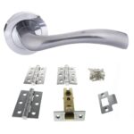 Atlantic Texas Door Pack Bundle (3" Latch + 3"x2" Hingesx3) - Satin Chrome