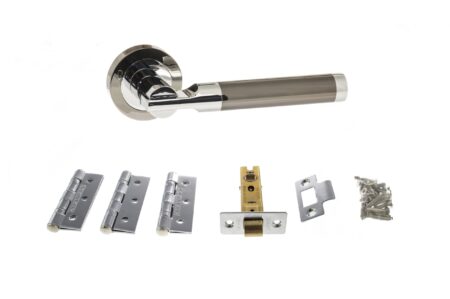 Atlantic Dakota Door Pack Bundle (2.5" Latch, 3"x2" Hingesx3) - Black Nickel/Polished Chrome