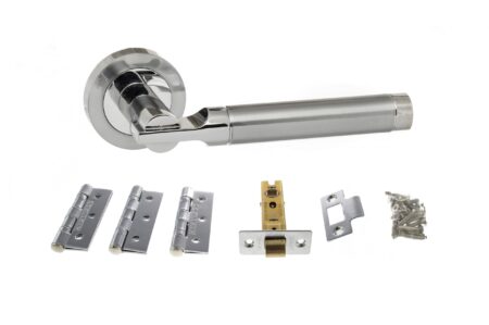 Atlantic Dakota Door Pack Bundle (3" Latch, 3"x2" Hingesx3) - Satin Chrome/Polished Chrome