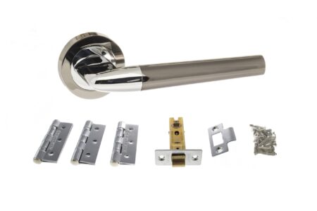 Atlantic Tennessee Door Pack Bundle (3" Latch, 3"x2" Hingesx3) - Black Nickel/Polished Chrome