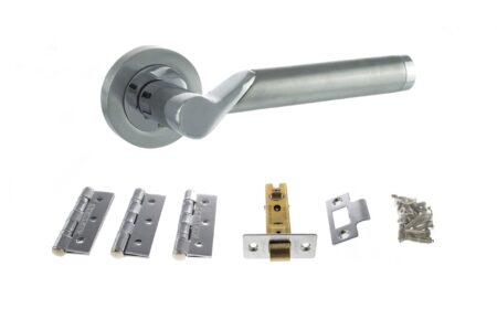Atlantic Hawaii Door Pack Bundle (2.5" Latch, 3"x2" Hingesx3) - Satin Chrome/Polished Chrome