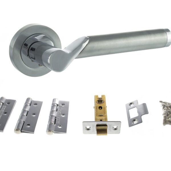 Atlantic Hawaii Door Pack Bundle (2.5" Latch, 3"x2" Hingesx3) - Satin Chrome/Polished Chrome