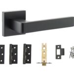 Atlantic Montana Door Pack Bundle (2.5" Latch, 3"x2" Hingesx3) - Matt Black