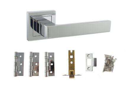 Atlantic Montana Door Pack Bundle (3" Latch, 3"x2" Hingesx3) - Polished Chrome