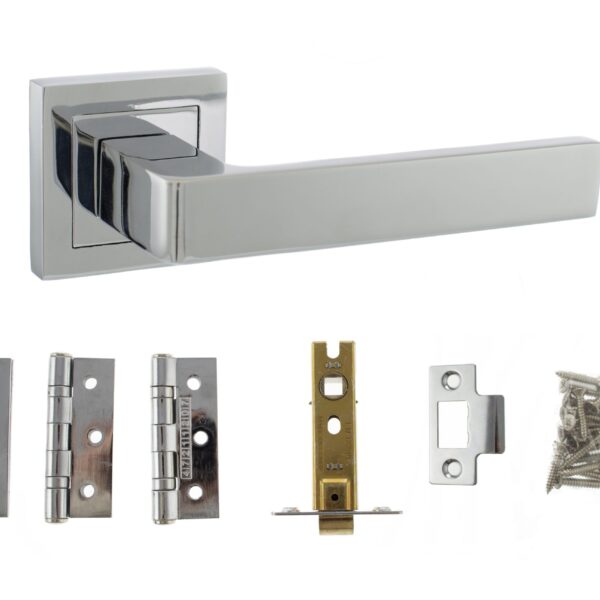 Atlantic Montana Door Pack Bundle (3" Latch, 3"x2" Hingesx3) - Polished Chrome
