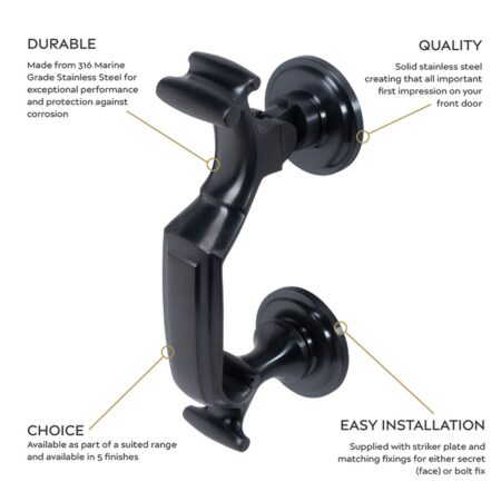 BLU Doctors Door Knocker 316 Stainless Steel PVD Polished Brass - Image 2