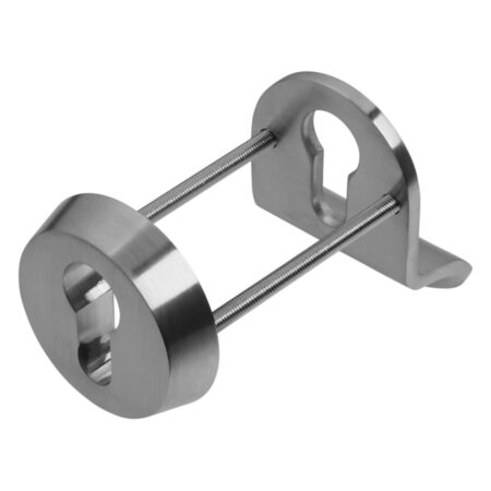 BLU Internal Cylinder Pull 50 x 83 x 5mm with External Security Escutcheon 53 x 12mm 316 Satin Stainless Steel
