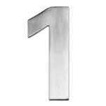 BLU Number 1 Self Adhesive Door Numeral 100mm 316 Satin Stainless Steel