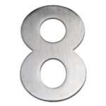 BLU Number 8 Self Adhesive Door Numeral 100mm 316 Satin Stainless Steel