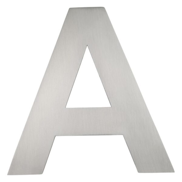 BLU Letter A Self Adhesive Door Numeral 100mm 316 Satin Stainless Steel
